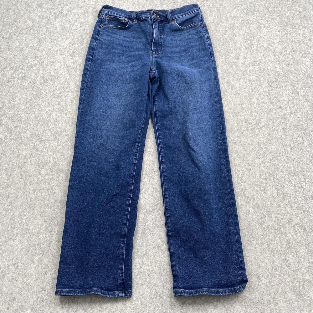 J.Crew Stovepipe Jeans Womens 28 (27x26) Blue Med Wash High Rise Stretch Denim